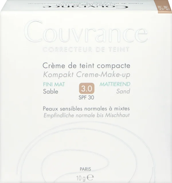 Avène Couvrance Kompakt Creme-Make-up Mattierend Sand 3.0 1