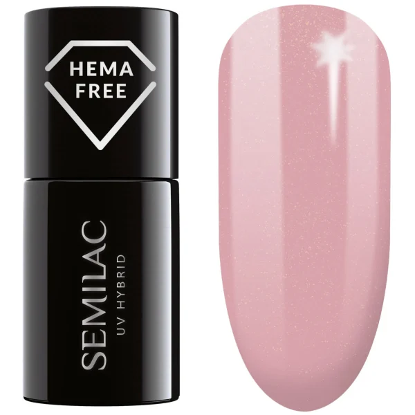 376 UV Nagellack Hybrid Semilac Shimmer Stone Pink Diamond 1