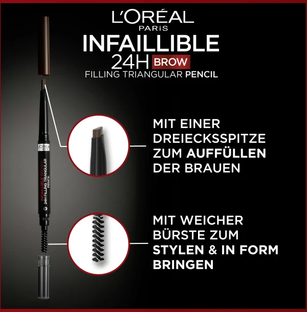 L’Oréal Paris Infaillible 24H Brow Filling Triangular Pencil 1.0 Ebony 5